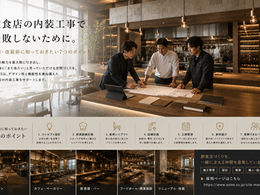 飲食店の内装工事で失敗しないために。開業前に知っておきたい7つのポイント