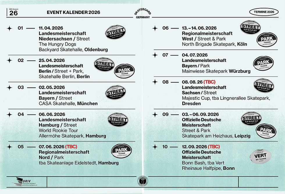 Offizielle Deutsche Skateboard Meisterschaften 2026