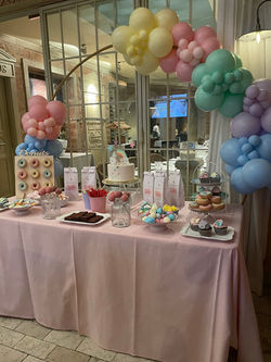 mesa dulce bautizo colores pastel