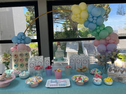 mesa dulce Comunion colores pastel