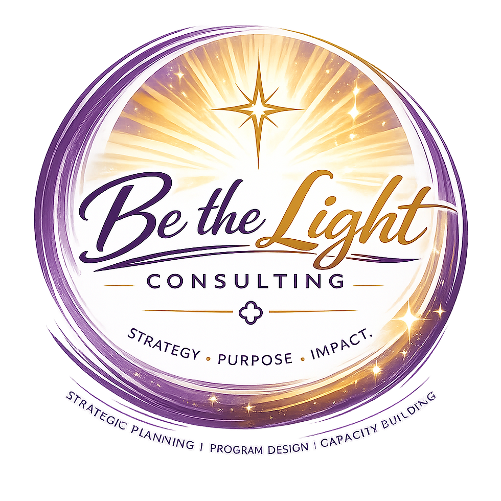 purple and gold be the light consulting logo