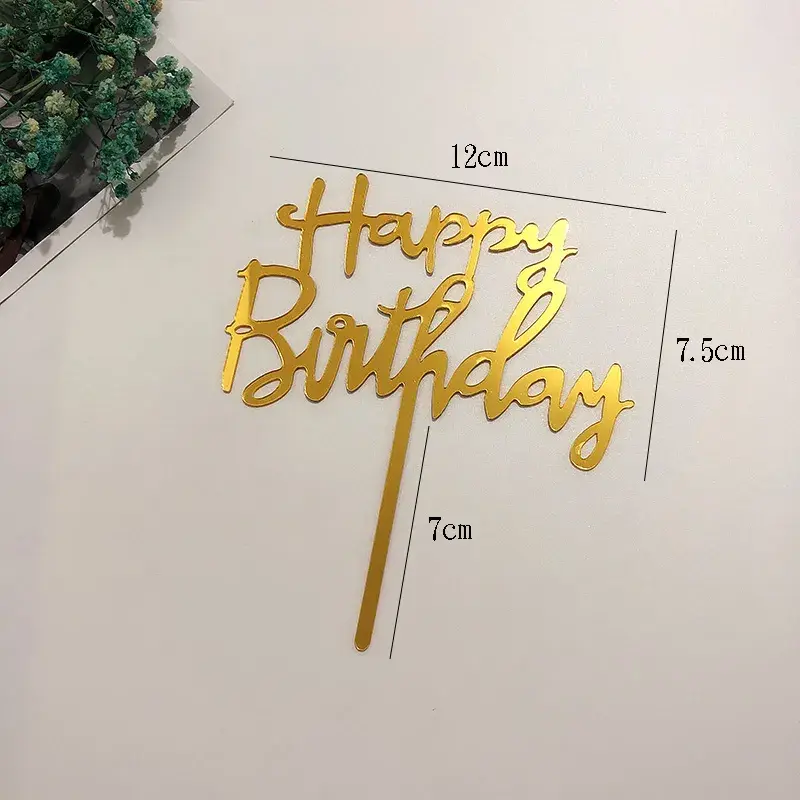 Thumbnail: Rose Gold Birthday Party Cake Topper Shower Dessert Accessories Tools