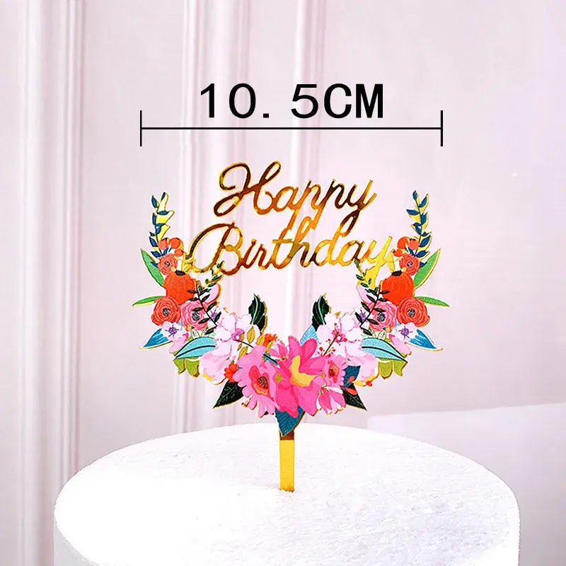 Thumbnail: Rose Gold Birthday Party Cake Topper Shower Dessert Accessories Tools