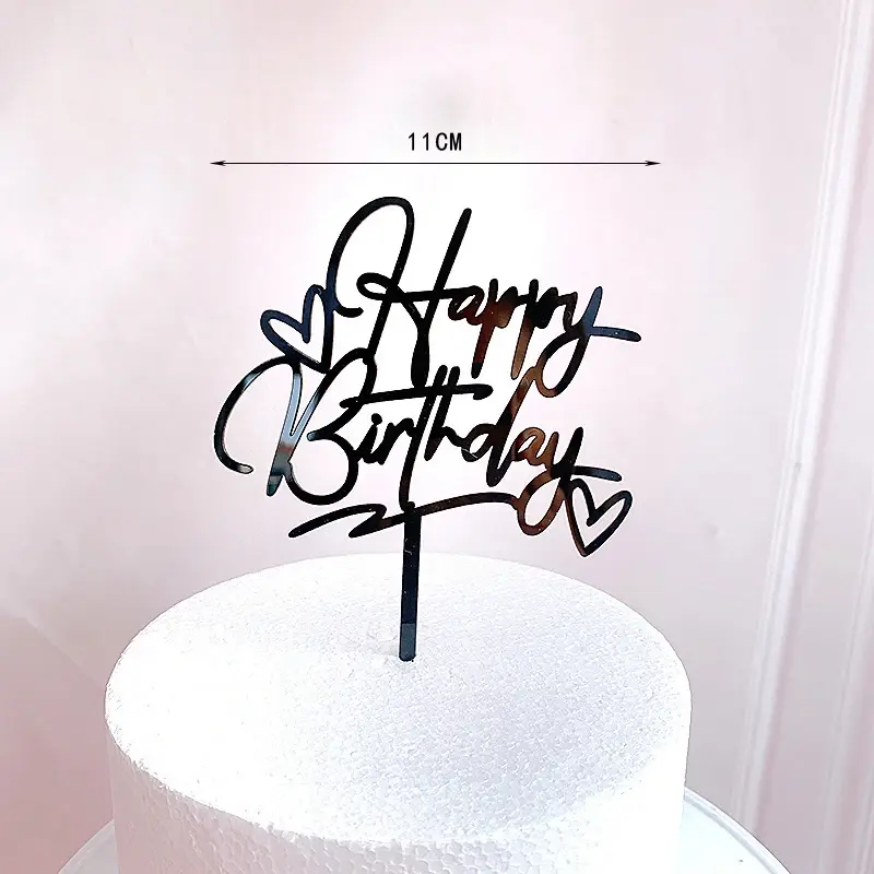 Thumbnail: Rose Gold Birthday Party Cake Topper Shower Dessert Accessories Tools