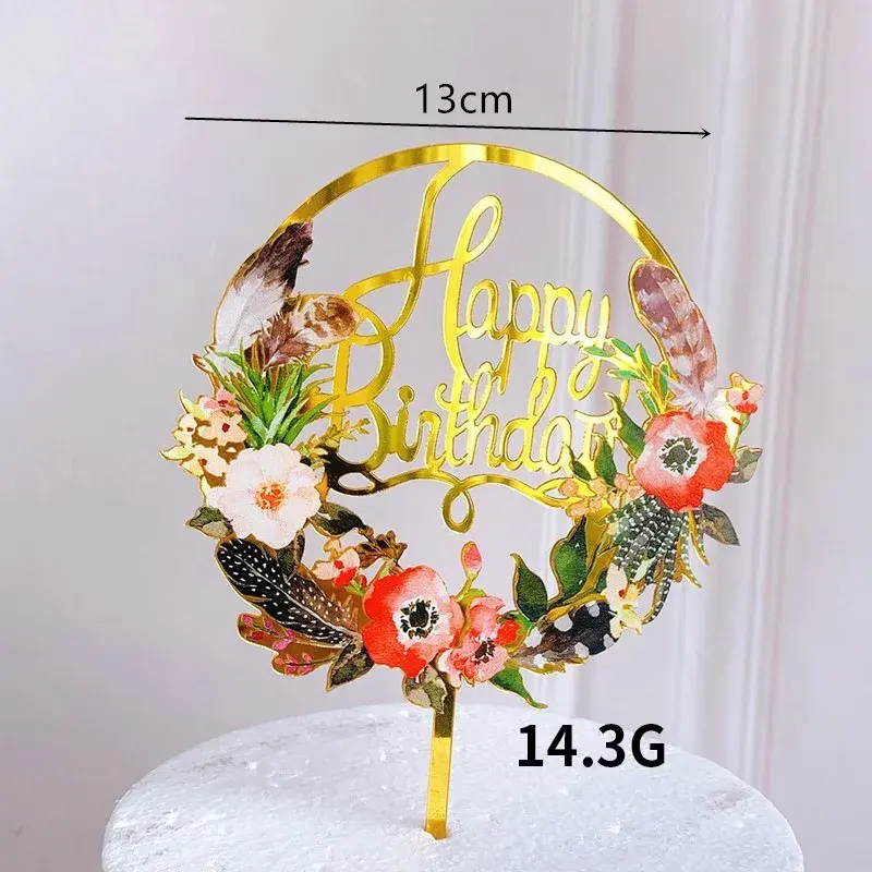 Thumbnail: Rose Gold Birthday Party Cake Topper Shower Dessert Accessories Tools