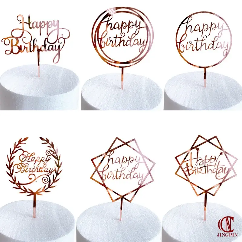 Thumbnail: Rose Gold Birthday Party Cake Topper Shower Dessert Accessories Tools
