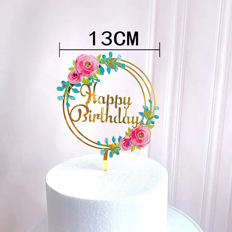Thumbnail: Rose Gold Birthday Party Cake Topper Shower Dessert Accessories Tools