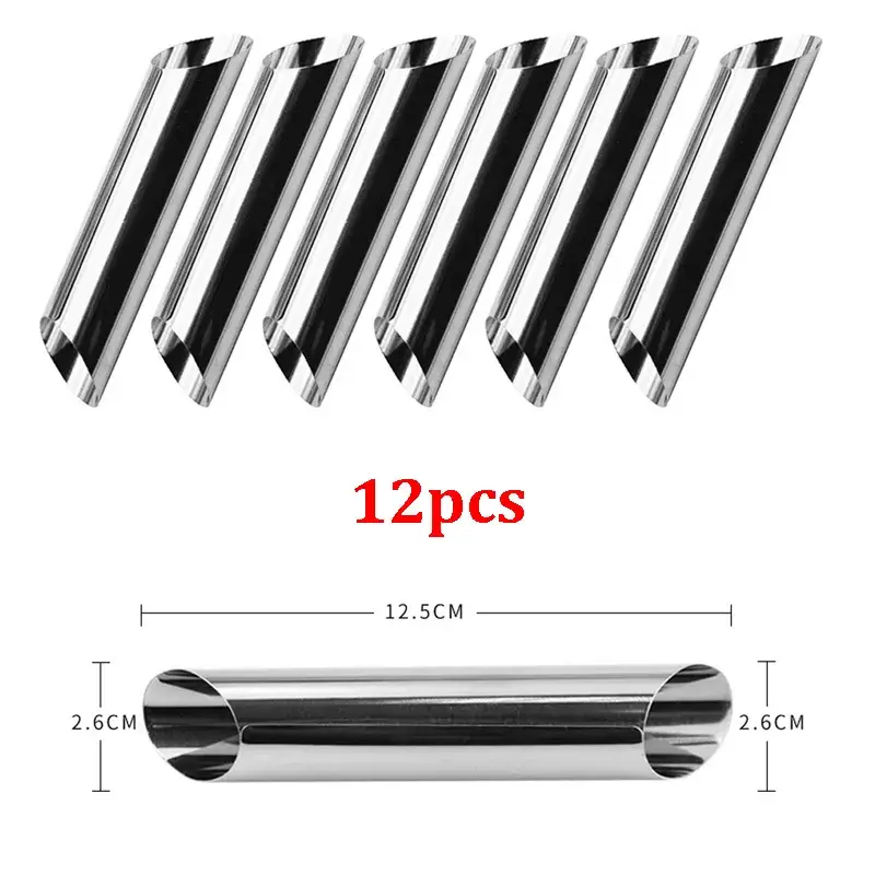 Thumbnail: 6/12/24pcs  Cones Horn Pastry Roll  Croissants Tubes Cookie Dessert Tool ZXH