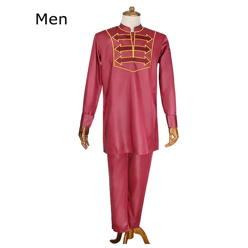 Thumbnail: H&D African T Shirt Pants Suit for Children Embroidery Party Wears Outfits