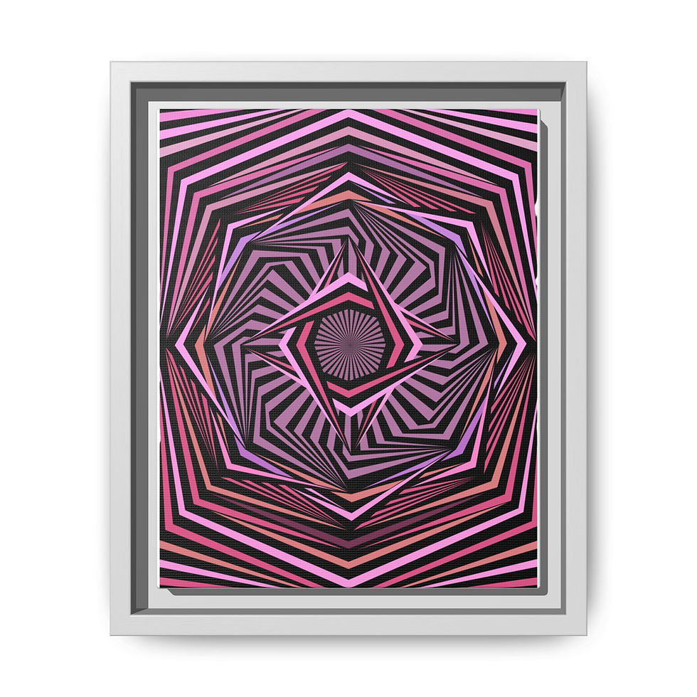 Thumbnail: Televator Art Print — Pink Op Art Canvas