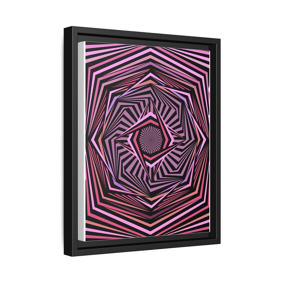 Thumbnail: Televator Art Print — Pink Op Art Canvas