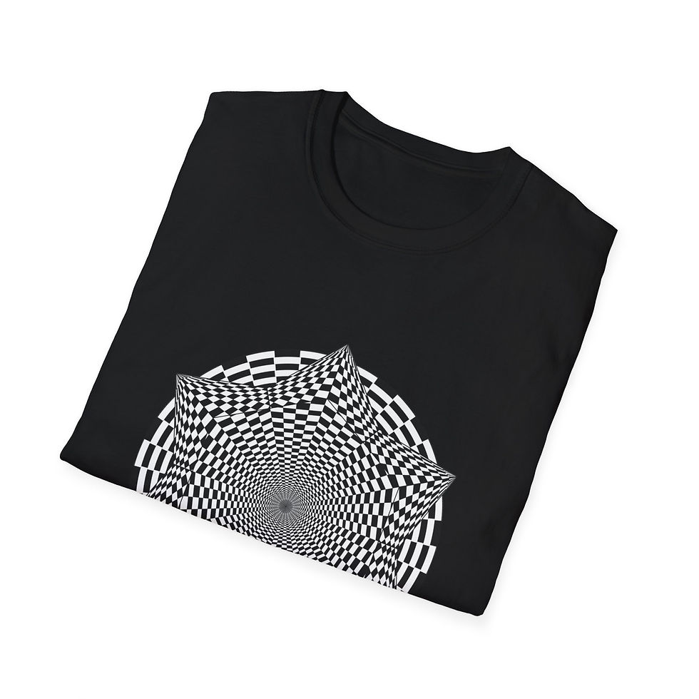 Thumbnail: Revale T-Shirt — Geometric Black & White Psychedelic Tee