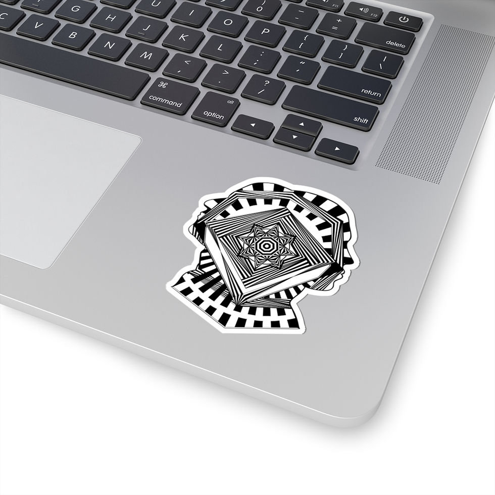 Thumbnail: Partner Pendulum Sticker — Black & White Geometric Kiss-Cut Decal
