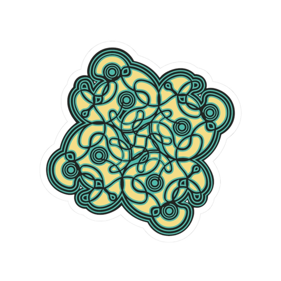 Thumbnail: Cleanse Sticker — Green & Yellow Celtic Knot Design