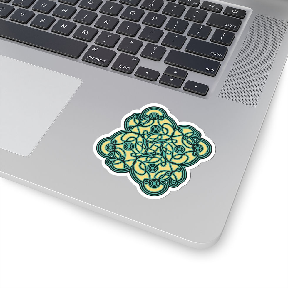 Thumbnail: Cleanse Sticker — Green & Yellow Celtic Knot Design