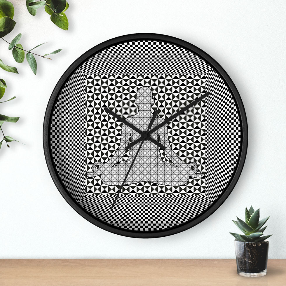 Thumbnail: SoulBasin Wall Clock — Geometric Black & White Optical Art