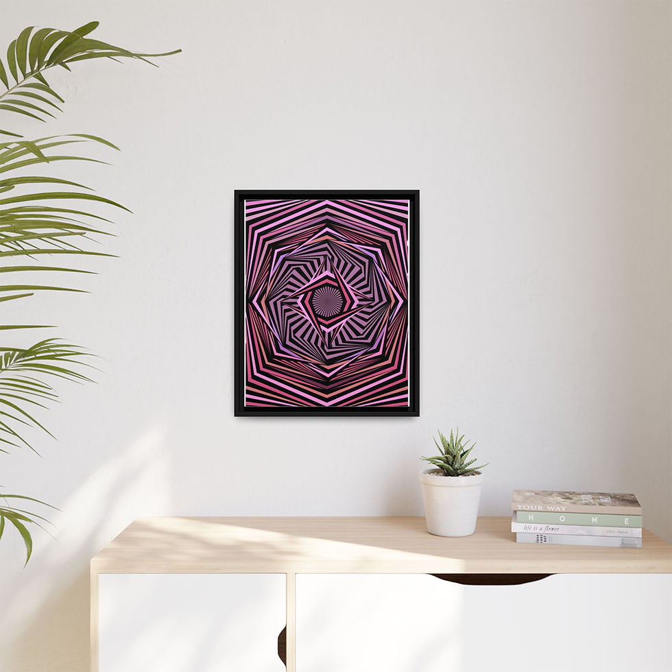 Thumbnail: Televator Art Print — Pink Op Art Canvas
