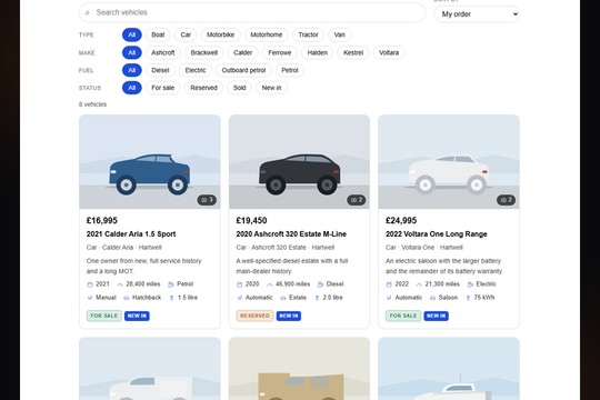 Vehicle & Equipment Listings banner