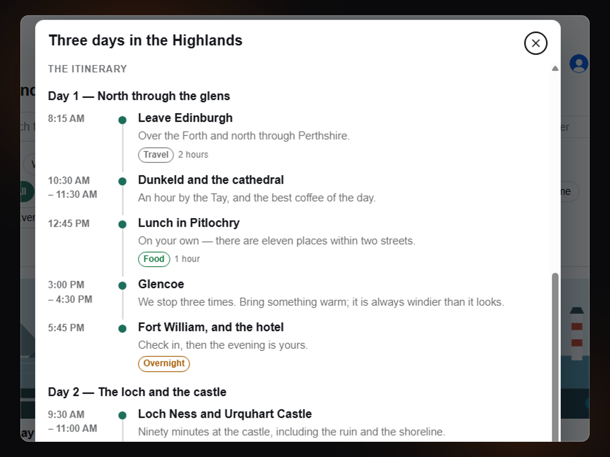Tours, Trips & Itineraries screenshot 3