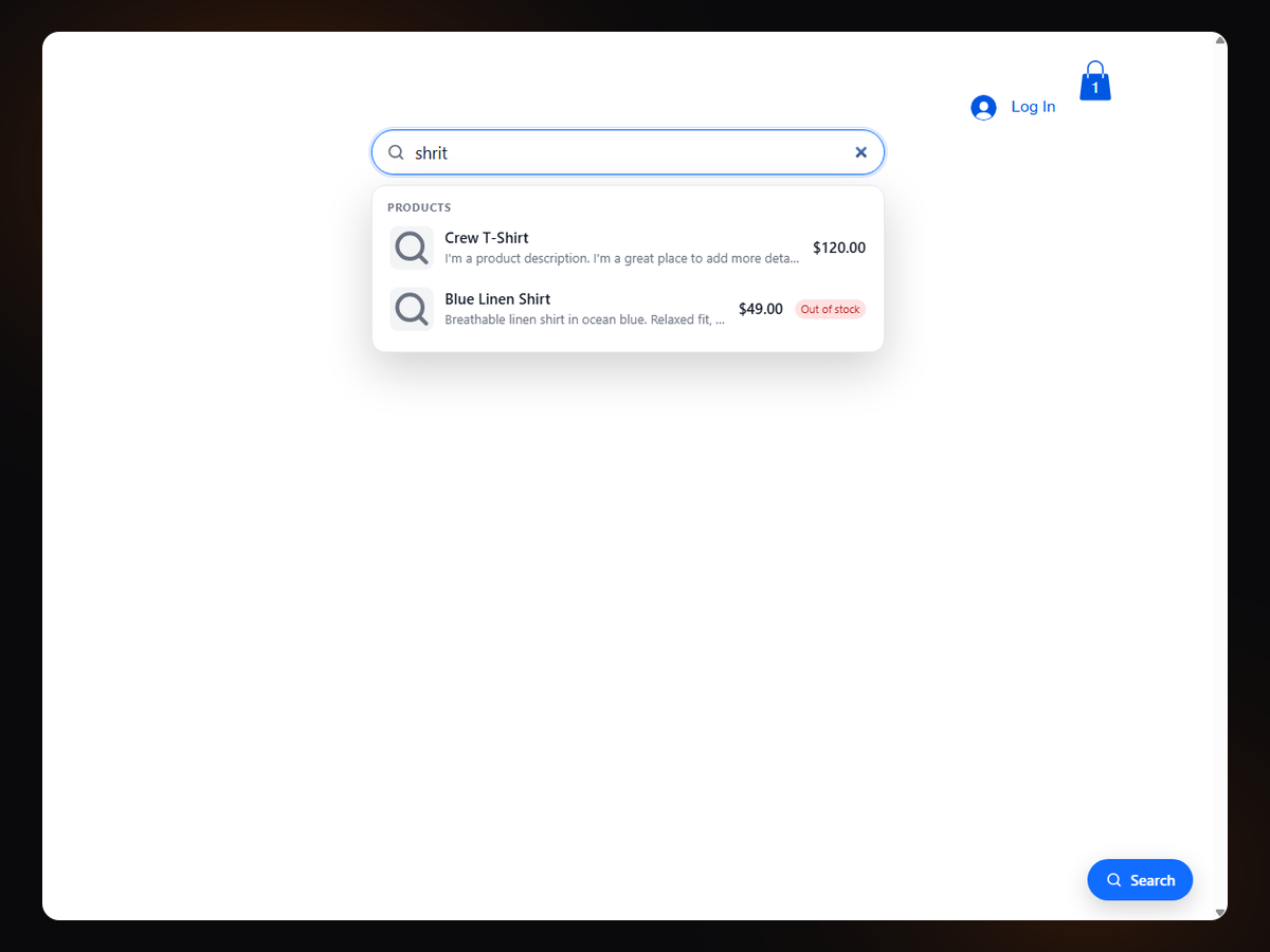 Site Search & Product Search feature detail — Search app on the Wix App Market
