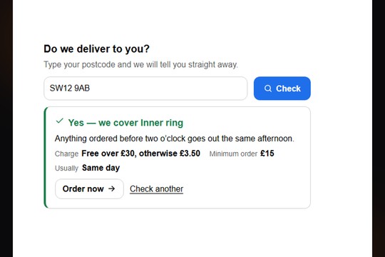 Postcode & Delivery Checker banner