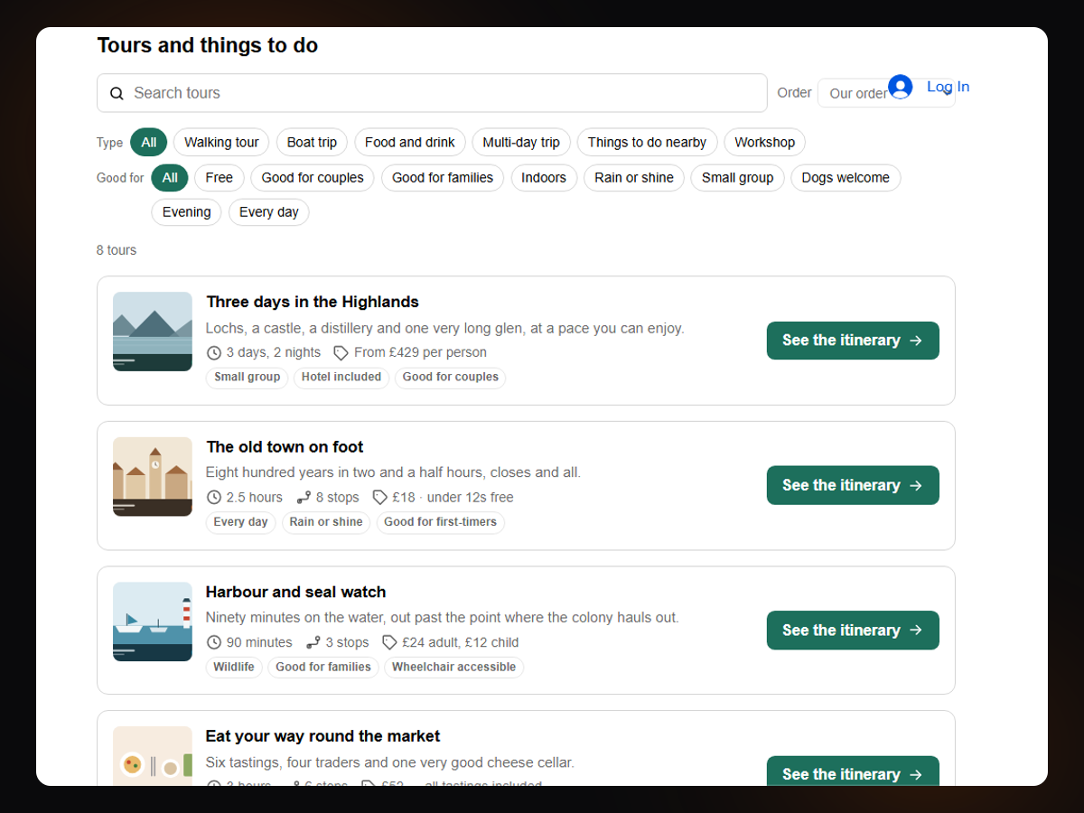 Tours, Trips & Itineraries screenshot 5