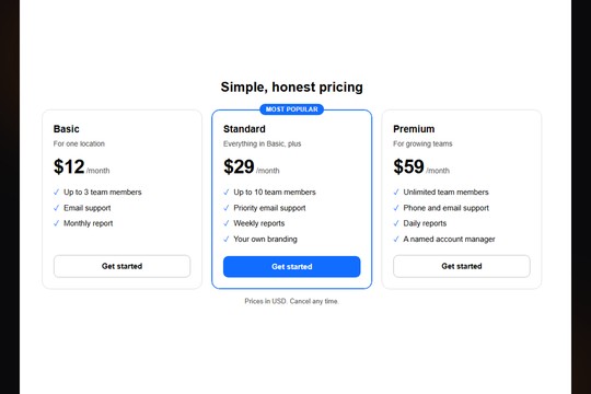 Pricing Tables & Comparison banner