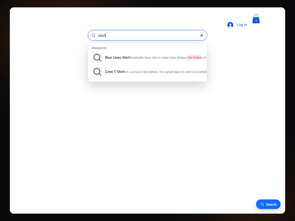 Site Search & Product Search dashboard view — Search app on the Wix App Market