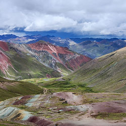 vinicunca mountain, rainbow mountain, red valley