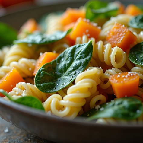 Asian Spinach Mandarine Pasta Salad 