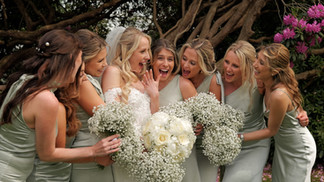 Bridesmaids posing for photos at Highley Manor in West Sussex Wedding Venue