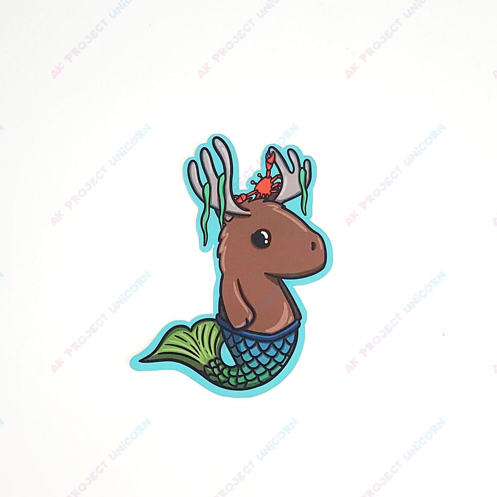 Thumbnail: Moose Mermaid Sticker