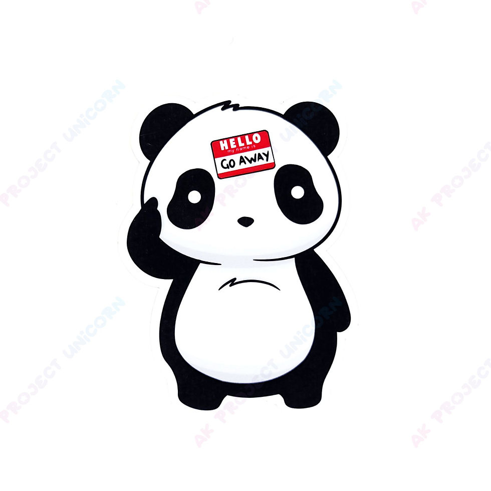 Thumbnail: Go Away Label Panda Sticker