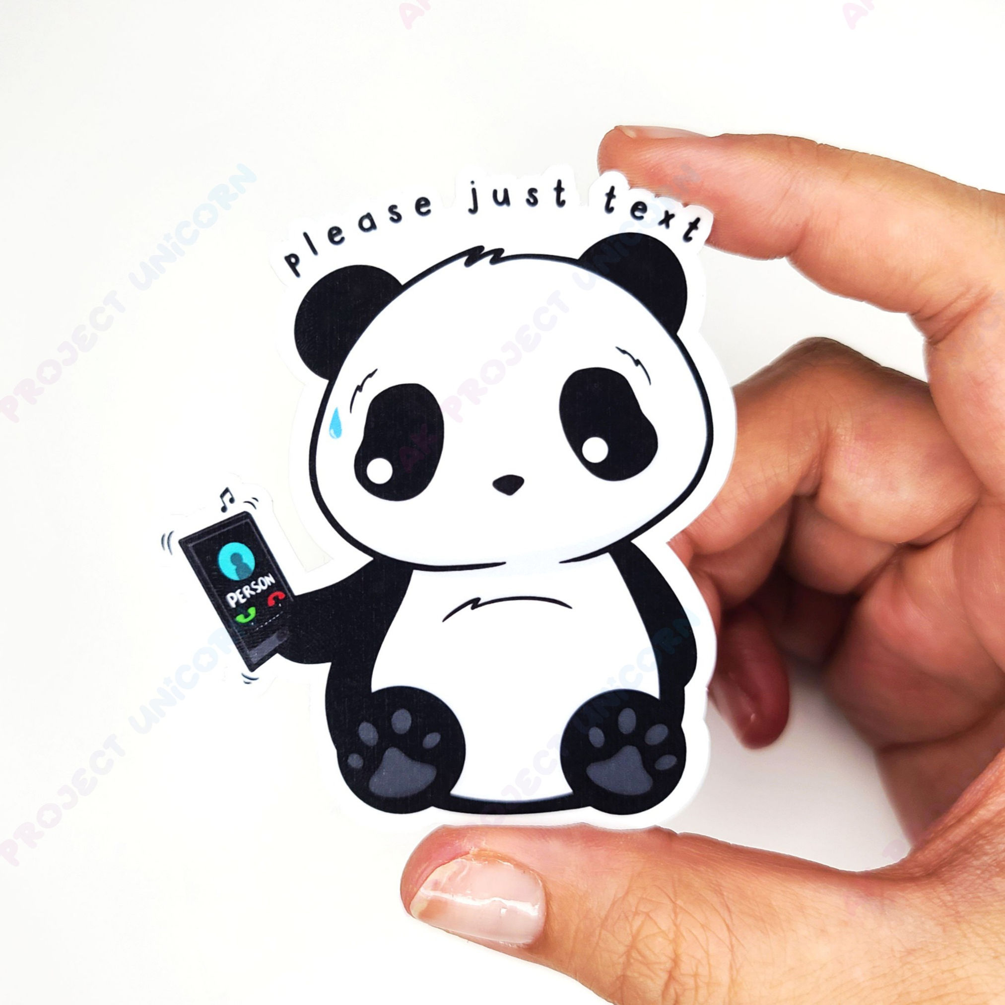 Just Text Panda Sticker