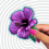 Thumbnail: Purple Hibiscus Flower Sticker