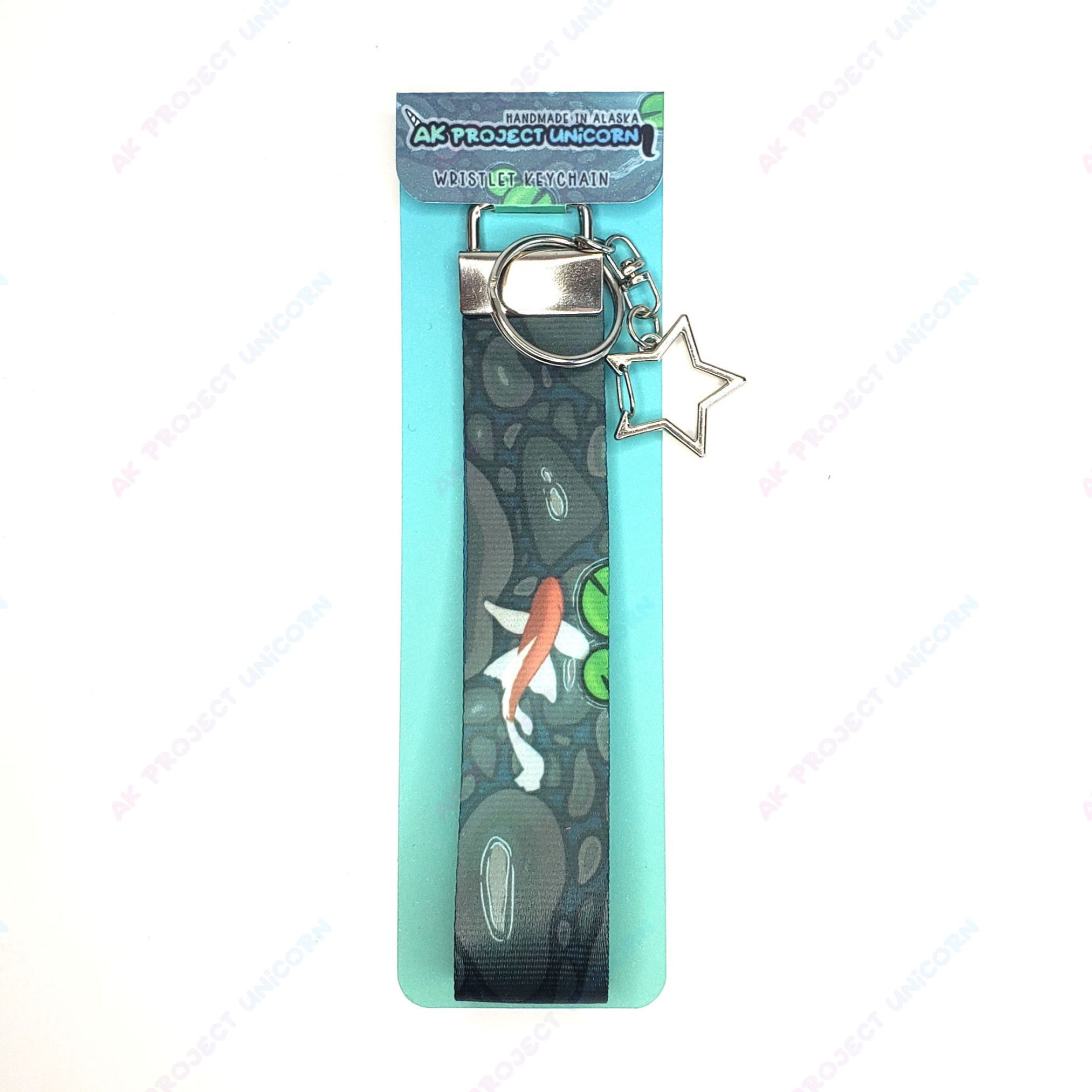 Orange Koi Fish Wristlet Keychain