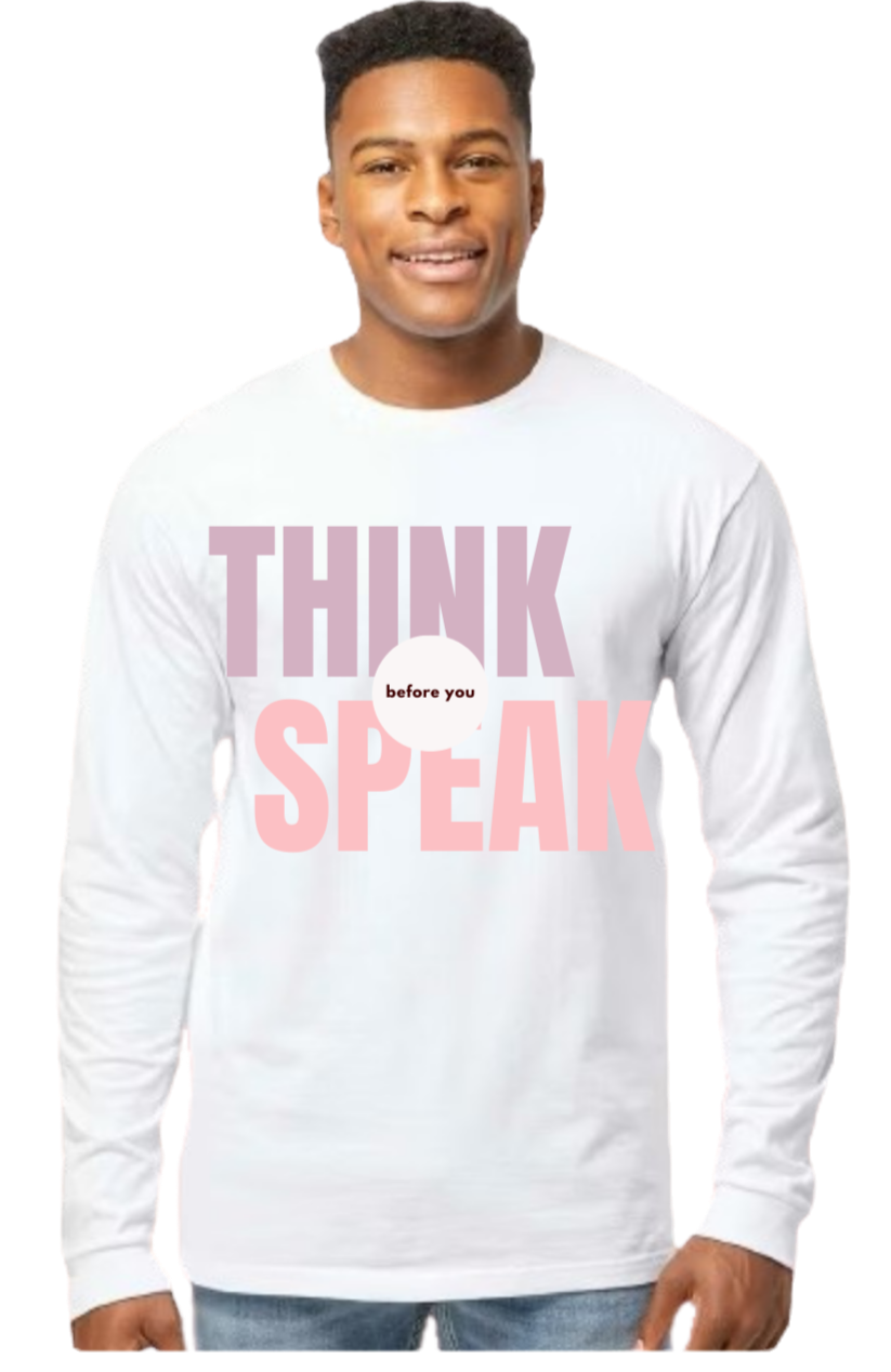 Thumbnail: Unisex Think Before You Speak - Comfort Fit Long-Sleeve Tee