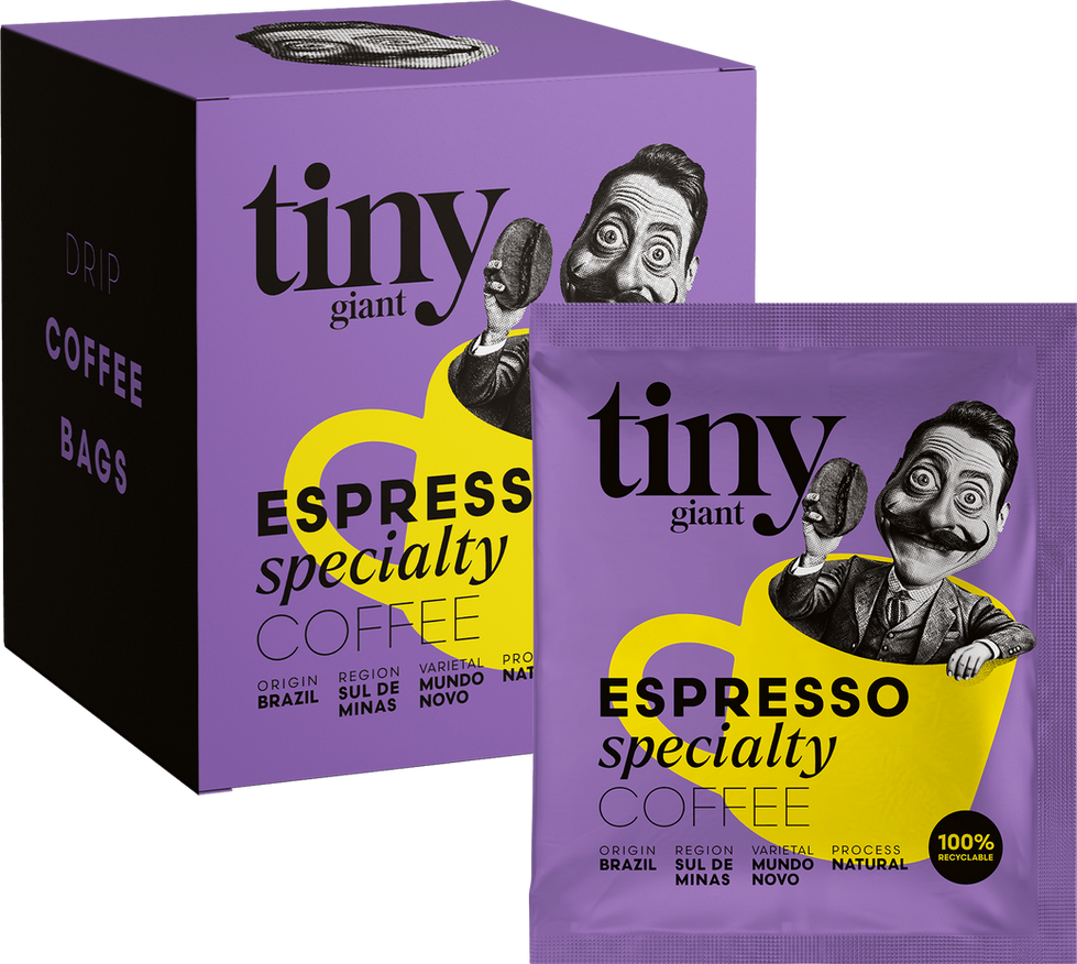 Coffee drip bag together with the box