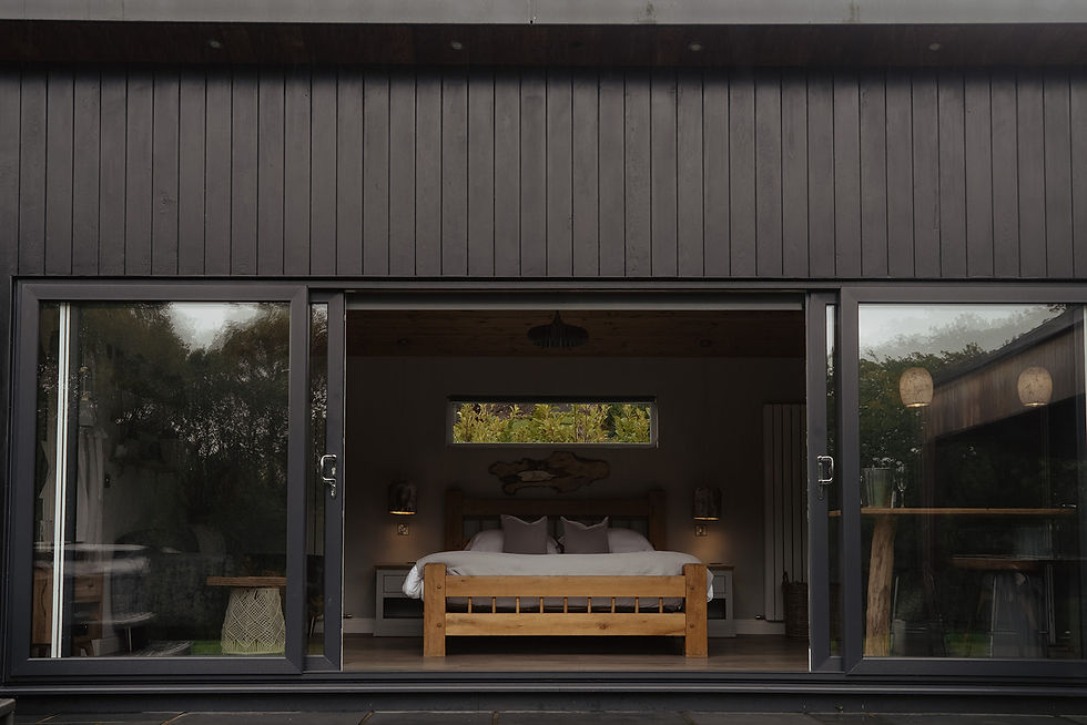 Superking sized bed with country view