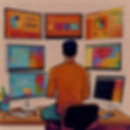 Create an image that shows someone manage digital marketing campaign on computer.jpg