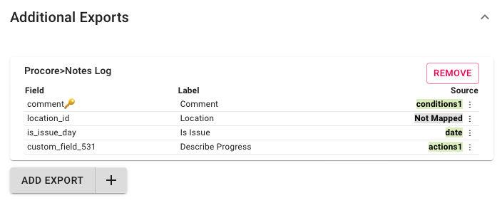 Procore Forms to Procore Analytics field mapping with Nyfty