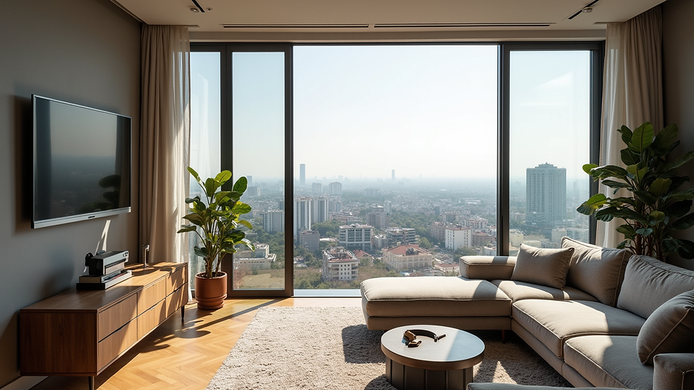 Vista panorámica de un departamento moderno en CDMX