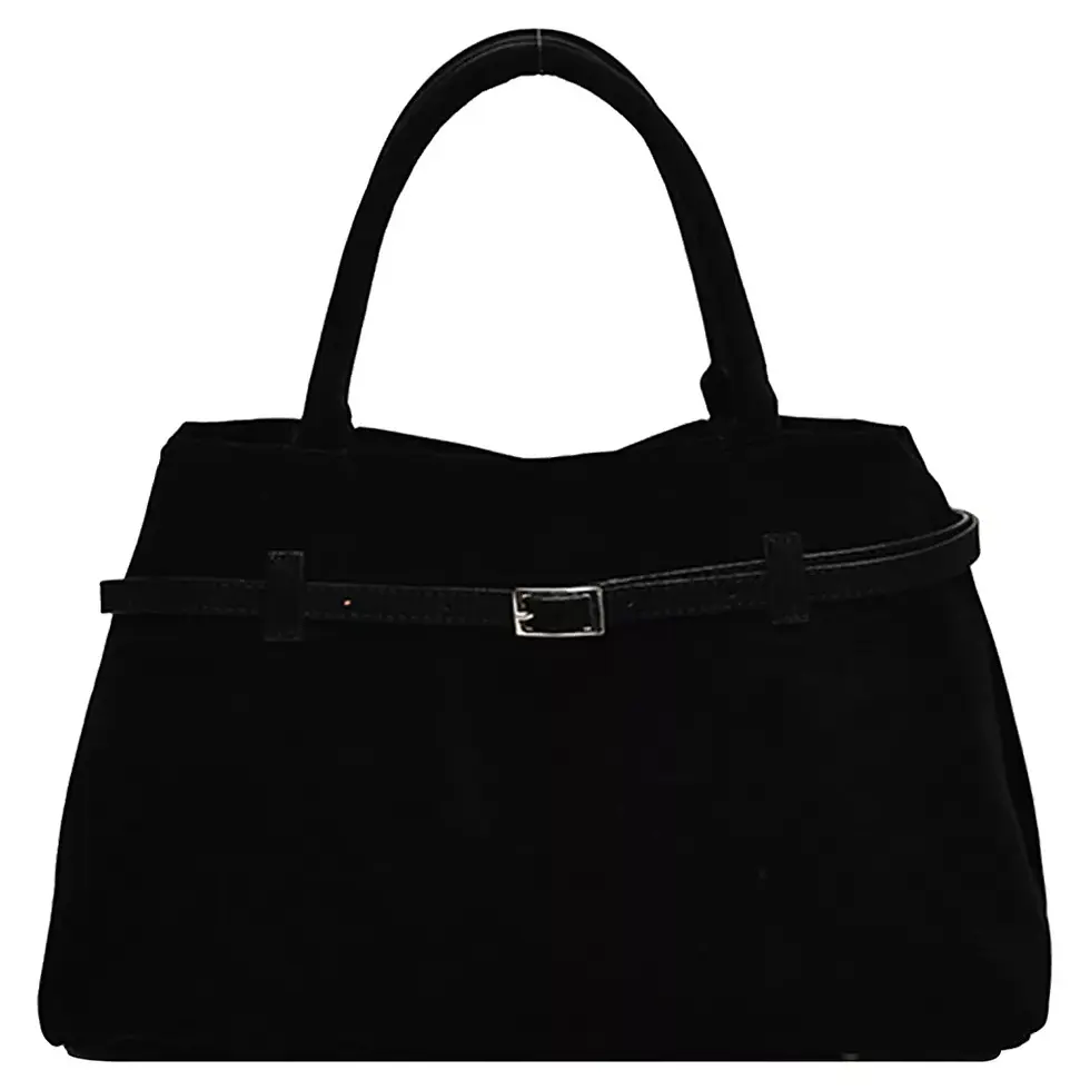 Thumbnail: Belted Faux Suede Tote Bag