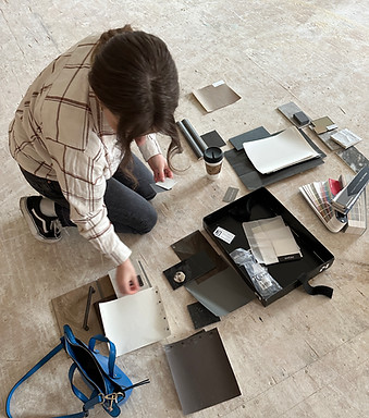 interior designer reviewing samples