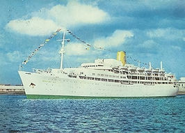 Reina del Mar commences her new life as a cruise ship in June 1964