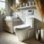 water-saving toilet tank with modern flush system