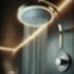 high pressure water saving shower head with ambient light 