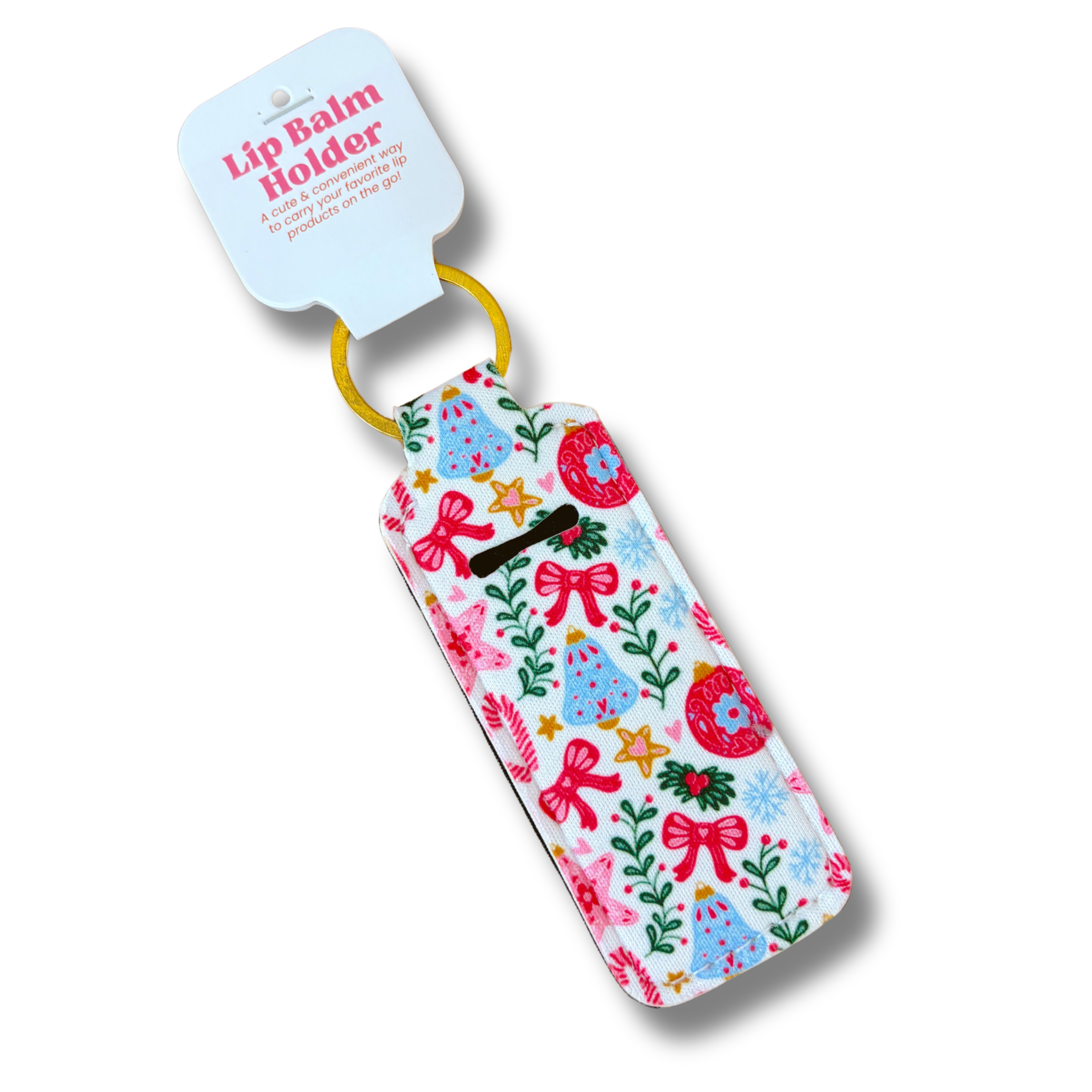 Elle Nicole - Lip Balm Keychain Holder - Vintage Christmas
