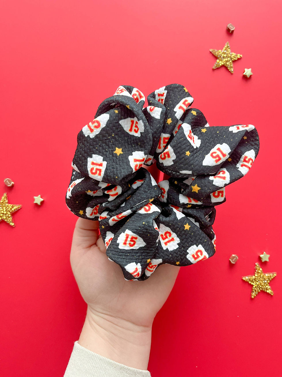 Evie Pearl Handmade LLC - Black 15 Arrowhead: Oversized Scrunchy