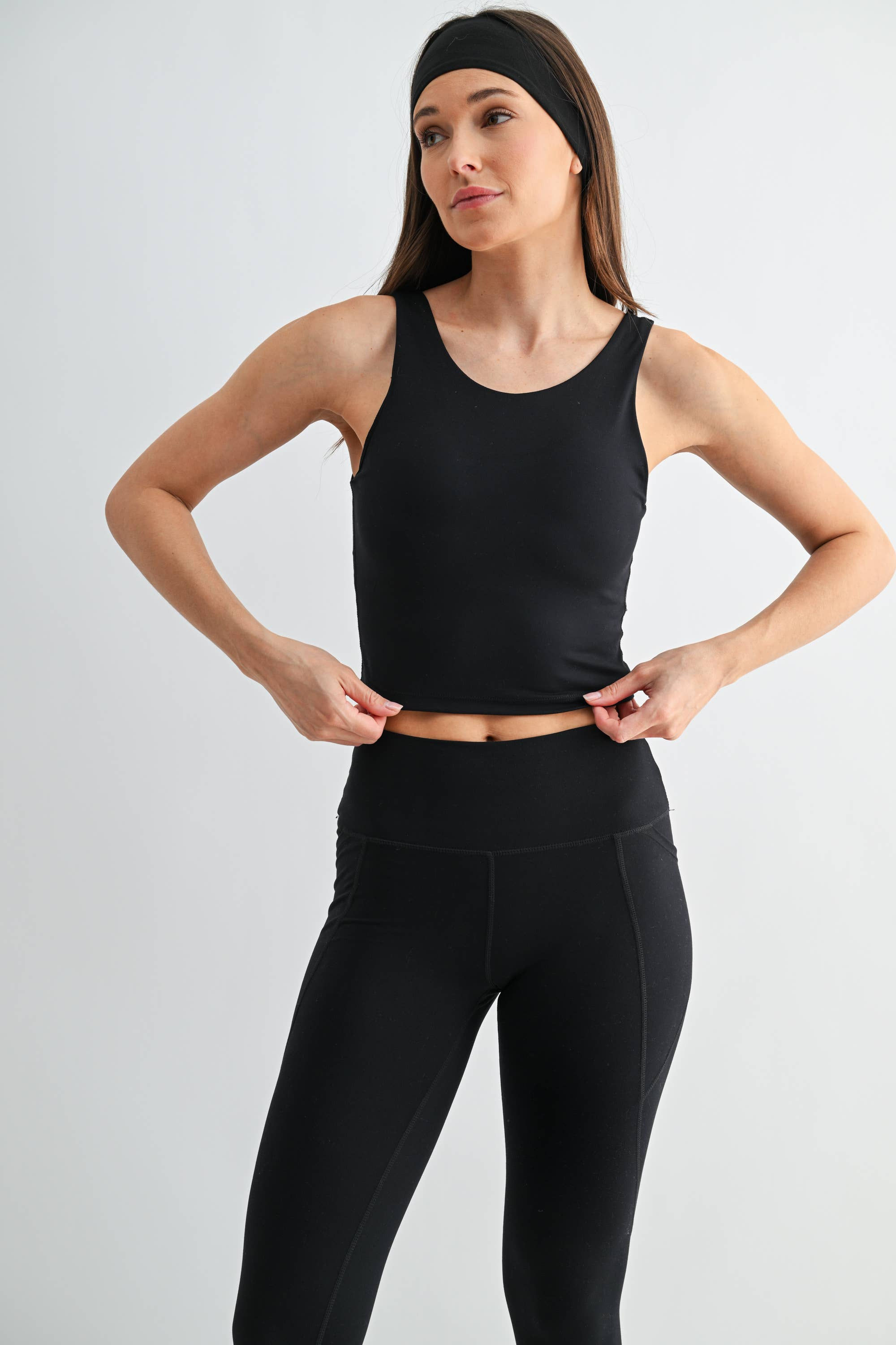 Venice Cloud Light Scoop Active Tank: Black